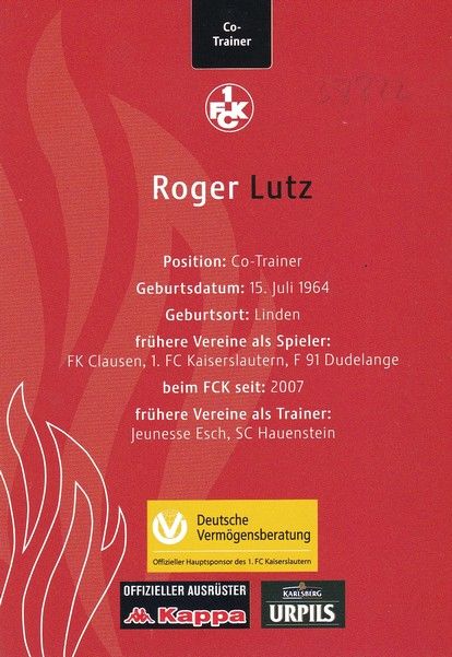 Autogramm Fussball | 1. FC Kaiserslautern | 2007 | Roger LUTZ