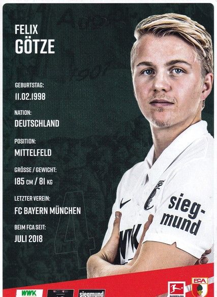Autogramm Fussball | FC Augsburg | 2020 | Felix GÖTZE
