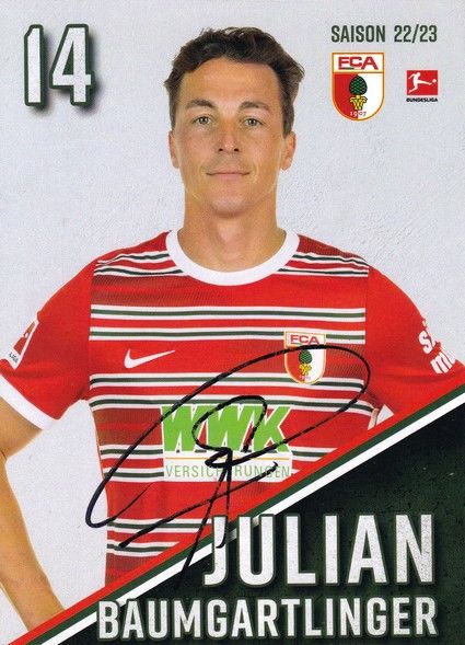 Autogramm Fussball | FC Augsburg | 2022 | Julian BAUMGARTLINGER