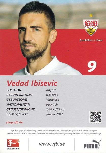 Autogramm Fussball | VfB Stuttgart | 2014 | Vedad IBISEVIC