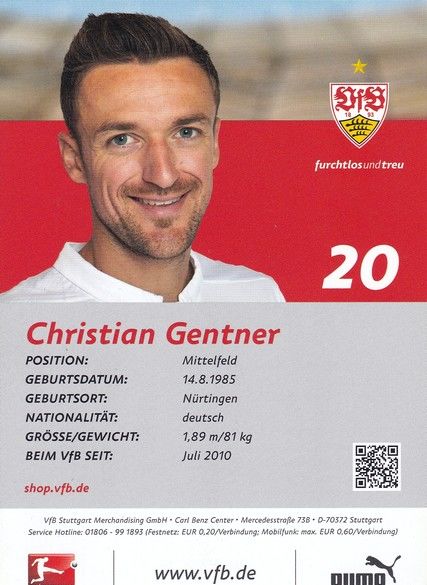 Autogramm Fussball | VfB Stuttgart | 2014 | Christian GENTNER
