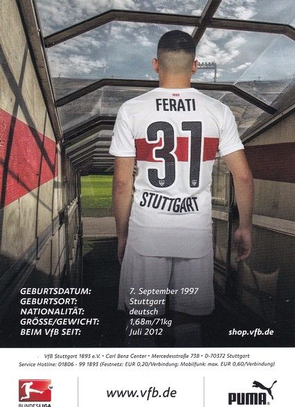 Autogramm Fussball | VfB Stuttgart | 2015 | Arianit FERATI