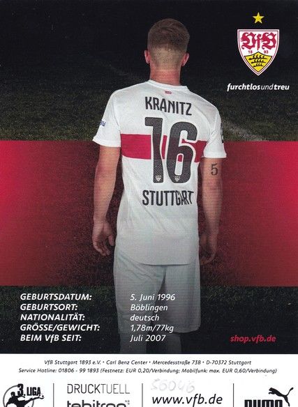 Autogramm Fussball | VfB Stuttgart II | 2015 | Simon KRANITZ