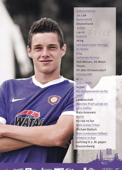 Autogramm Fussball | FC Erzgebirge Aue | 2016 | Marcin SIEBER