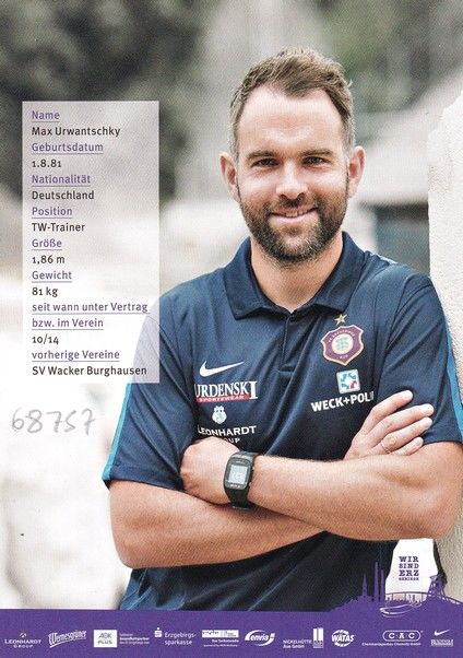 Autogramm Fussball | FC Erzgebirge Aue | 2016 | Max URWANTSCHY