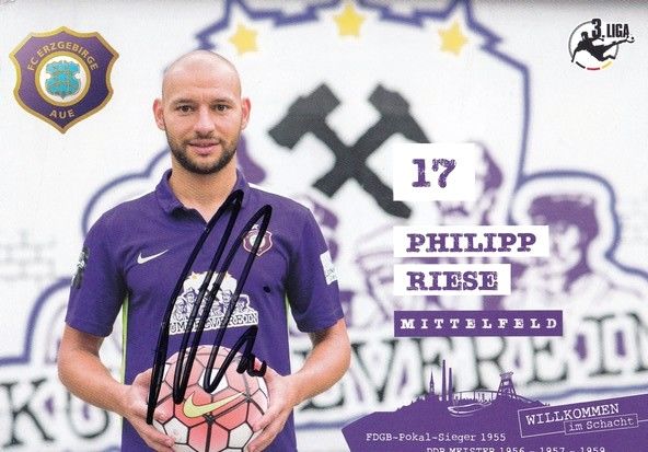 Autogramm Fussball | FC Erzgebirge Aue | 2015 | Philipp RIESE