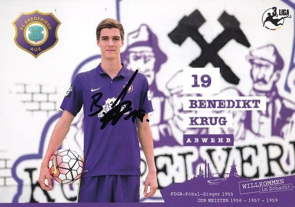 Autogramm Fussball | FC Erzgebirge Aue | 2015 | Benedikt KRUG