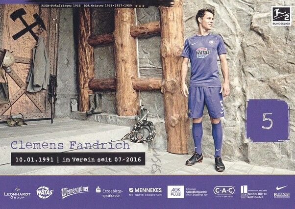 Autogramm Fussball | FC Erzgebirge Aue | 2018 | Clemens FANDRICH