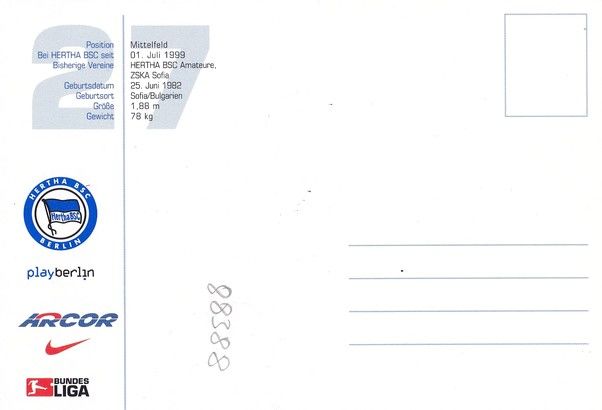 Autogramm Fussball | Hertha BSC Berlin | 2003 | Alexander MLADENOV