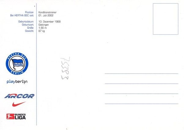 Autogramm Fussball | Hertha BSC Berlin | 2003 | Carsten SCHÜNEMANN