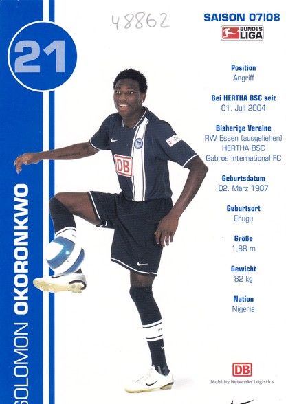 Autogramm Fussball | Hertha BSC Berlin | 2007 | Solomon OKORONKWO