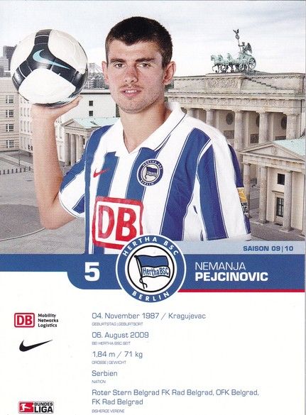 Autogramm Fussball | Hertha BSC Berlin | 2009 | Nemanja PEJCINOVIC