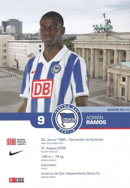 Autogramm Fussball | Hertha BSC Berlin | 2009 | Adrian RAMOS