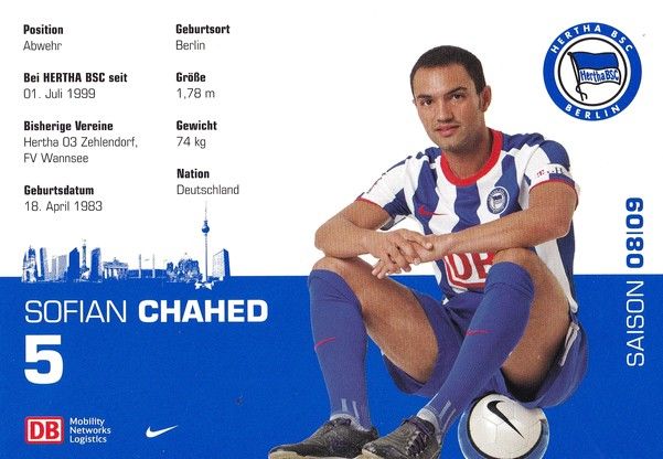 Autogramm Fussball | Hertha BSC Berlin | 2008 | Sofian CHAHED