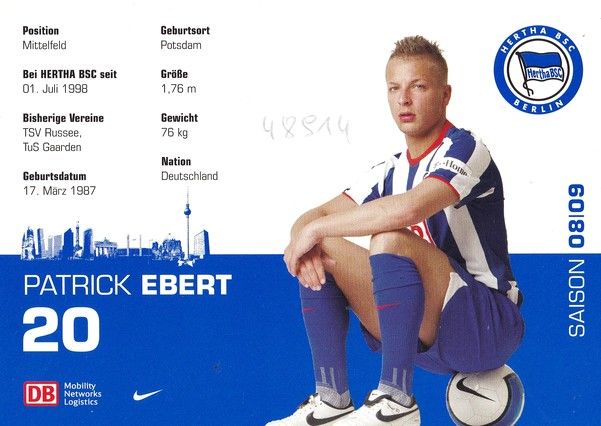 Autogramm Fussball | Hertha BSC Berlin | 2008 | Patrick EBERT