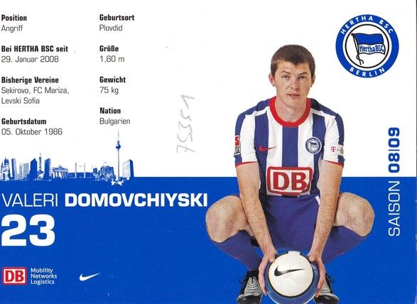 Autogramm Fussball | Hertha BSC Berlin | 2008 | Valeri DOMOVCHIYSKI