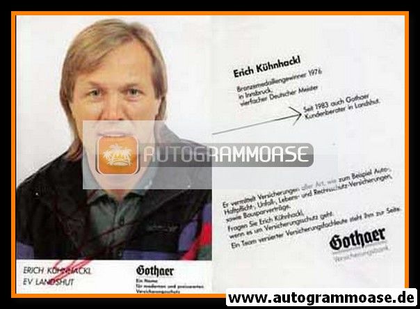 Autogramm Eishockey | EV Landshut | 1980er | Erich KÜHNHACKL