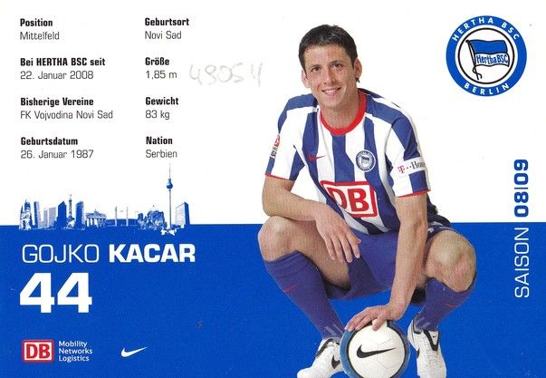 Autogramm Fussball | Hertha BSC Berlin | 2008 | Gojko KACAR