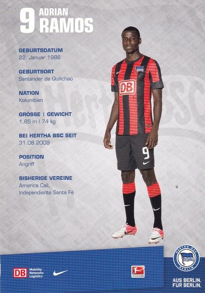 Autogramm Fussball | Hertha BSC Berlin | 2012 | Adrian RAMOS