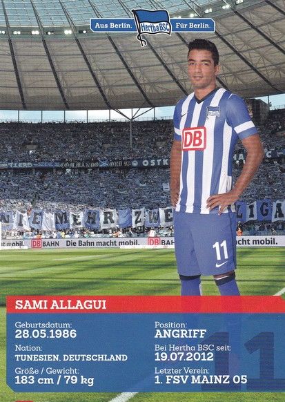 Autogramm Fussball | Hertha BSC Berlin | 2013 | Sami ALLAGUI 