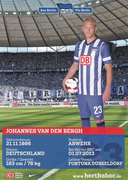 Autogramm Fussball | Hertha BSC Berlin | 2013 | Johannes VAN DEN BERGH