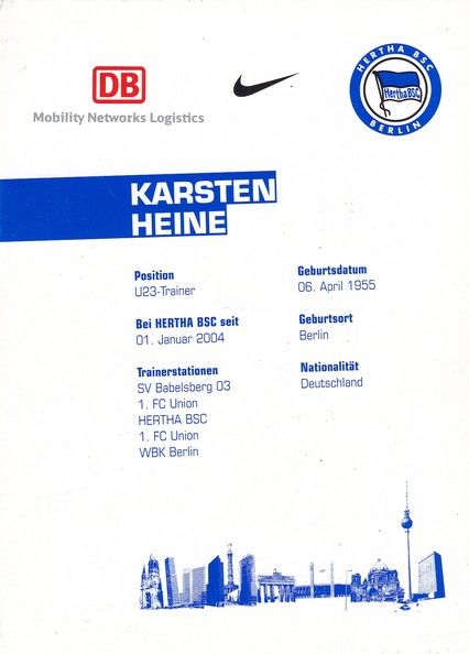 Autogramm Fussball | Hertha BSC Berlin | 2006 | Karsten HEINE