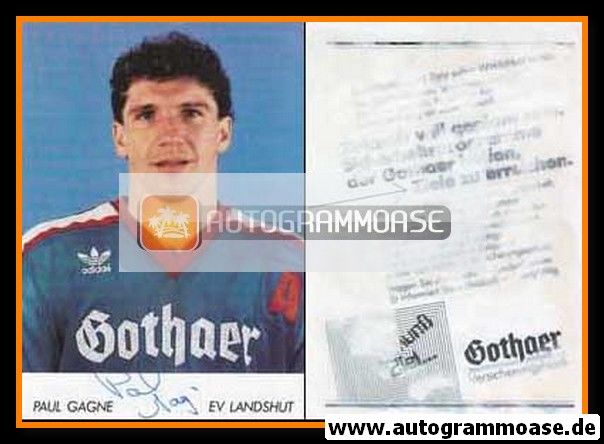 Autogramm Eishockey | EV Landshut | 1988 | Paul GAGNE