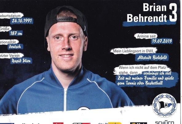 Autogramm Fussball | DSC Arminia Bielefeld | 2018 | Brian BEHRENDT