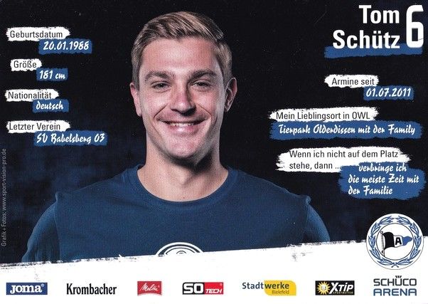 Autogramm Fussball | DSC Arminia Bielefeld | 2018 | Tom SCHÜTZ