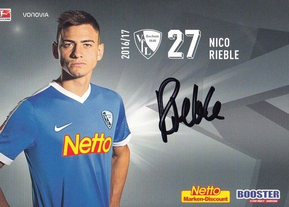 Autogramm Fussball | VfL Bochum | 2016 | Nico RIEBLE