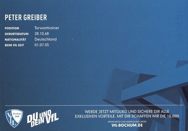 Autogramm Fussball | VfL Bochum | 2016 | Peter GREIBER