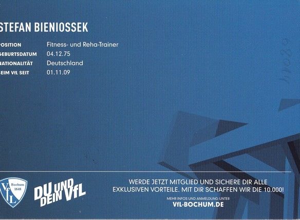 Autogramm Fussball | VfL Bochum | 2016 | Stefan BIENIOSSEK
