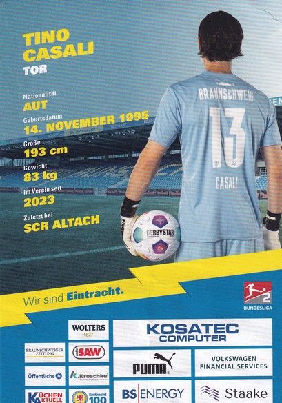 Autogramm Fussball | Eintracht Braunschweig | 2023 | Tino CASALI