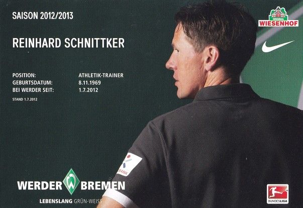 Autogramm Fussball | SV Werder Bremen | 2012 | Reinhard SCHNITTKER