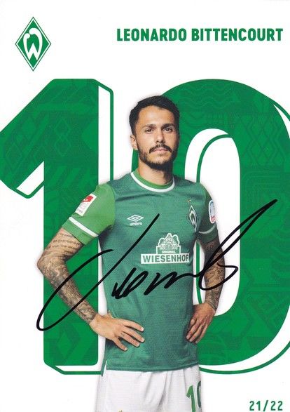 Autogramm Fussball | SV Werder Bremen | 2021 | Leonardo BITTENCOURT