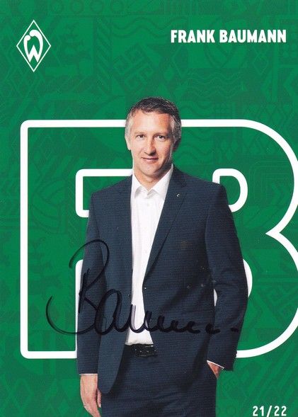 Autogramm Fussball | SV Werder Bremen | 2021 | Frank BAUMANN