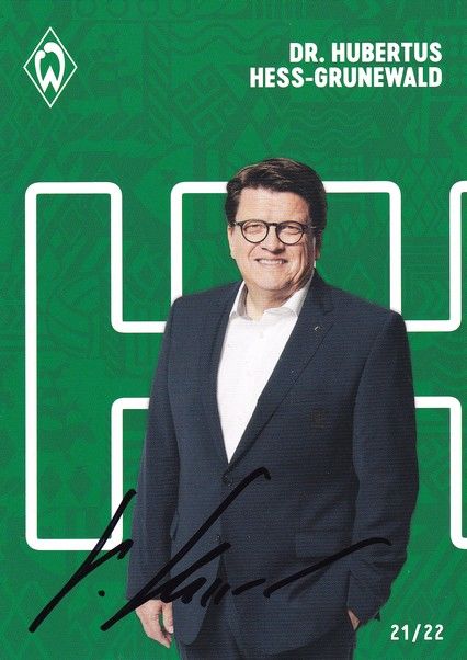 Autogramm Fussball | SV Werder Bremen | 2021 | Hubertus HESS-GRUNEWALD
