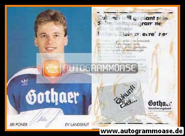 Autogramm Eishockey | EV Landshut | 1988 | Jiri PONER