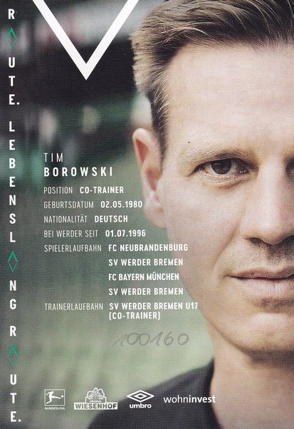 Autogramm Fussball | SV Werder Bremen | 2020 | Tim BOROWSKI