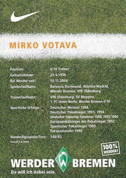 Autogramm Fussball | SV Werder Bremen | 2008 | Mirko VOTAVA