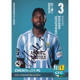 Autogramm Fussball | Chemnitzer FC | 2016 | Emmanuel MBENDE
