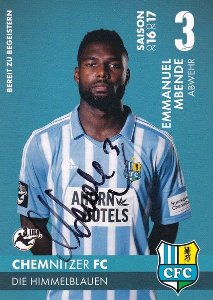 Autogramm Fussball | Chemnitzer FC | 2016 | Emmanuel MBENDE