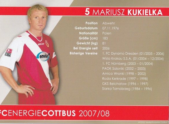 Autogramm Fussball | FC Energie Cottbus | 2007 | Mariusz KUKIELKA