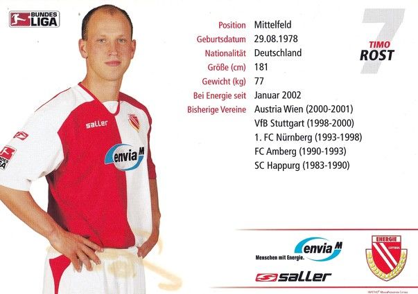 Autogramm Fussball | FC Energie Cottbus | 2008 | Timo ROST