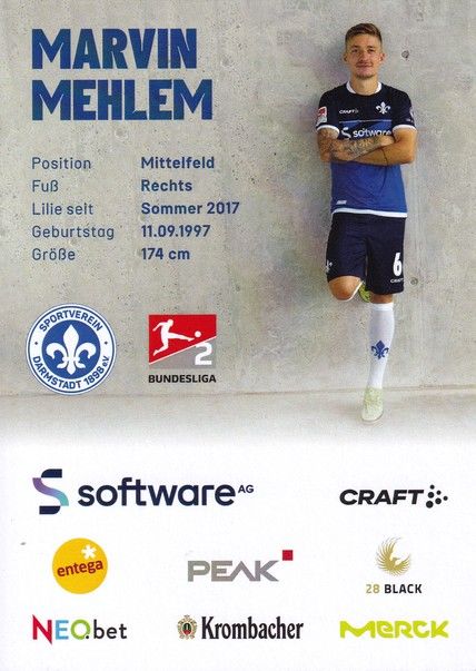 Autogramm Fussball | SV Darmstadt 98 | 2022 | Marvin MEHLEM