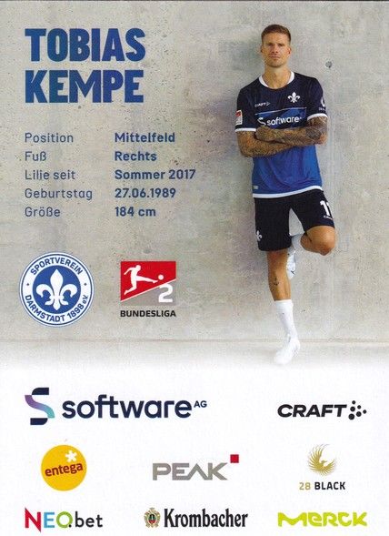 Autogramm Fussball | SV Darmstadt 98 | 2022 | Tobias KEMPE