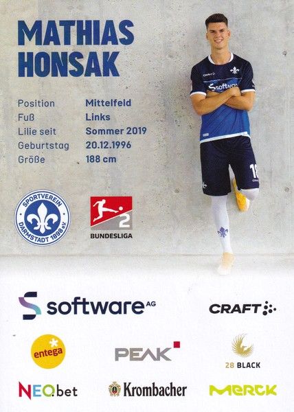 Autogramm Fussball | SV Darmstadt 98 | 2022 | Mathias HONSAK