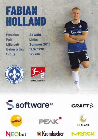 Autogramm Fussball | SV Darmstadt 98 | 2022 | Fabian HOLLAND