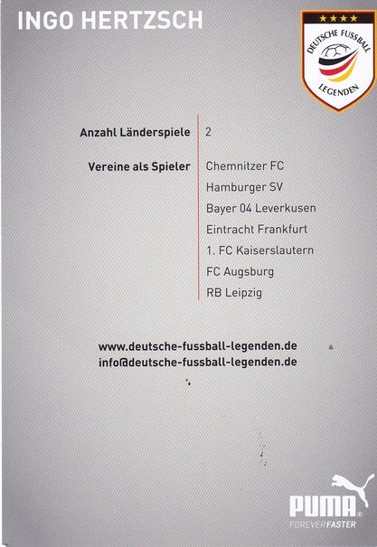 Autogramm Fussball | 2010er Puma | Ingo HERTZSCH (DFB Legenden)