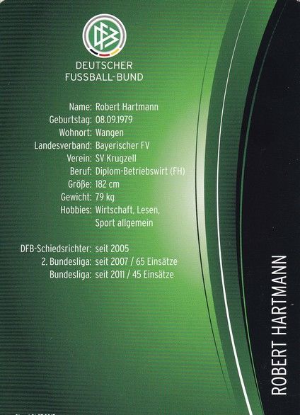 Autogramm Fussball | Schiedsrichter | 2015 Dekra | Robert HARTMANN